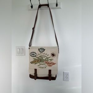 Disney Parks-Indiana Jones Messenger Bag with patches.